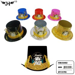 NEW YEAR HAT - GLITTER PLASTIC SIX COLOR 6DZ/CS