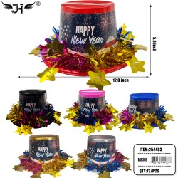 NEW YEAR HAT - GLITTER PLASTIC SIX COLOR 6DZ/CS