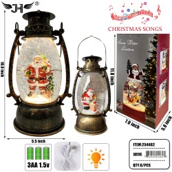 CHRISTMAS LANTERN - SNOW GLOBE SANTA L&M 6PC/CS