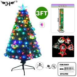 LED CHRISTMAS TREE - 3FT GREEN LEAVES 85 TIPS 6PC/CS