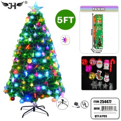 LED CHRISTMAS TREE - 5FT GREEN LEAVES 160 TIPS 4PC/CS