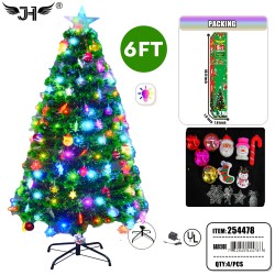 LED CHRISTMAS TREE - 6FT GREEN LEAVES 200 TIPS 4PC/CS