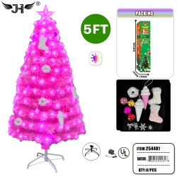 LED CHRISTMAS TREE - 5FT PINK LEAVES 160 TIPS 4PC/CS