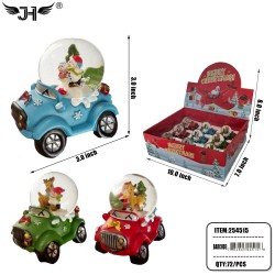 CHRISTMAS SNOW GLOBE - MIX 3 STYLE REINDEER (9PC/BX) 8BX/CS
