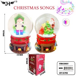 SNOW GLOBE - CHRISTMAS SANTA 2 ASST DESIGN 12PC/CS