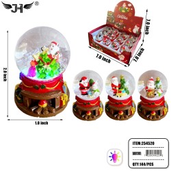 SNOW GLOBE - CHRISTMAS SANTA 4 ASST DESIGN 12DZ/CS