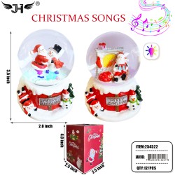 SNOW GLOBE - CHRISTMAS SANTA 2 ASST DESIGN 12PC/CS