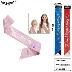 SASH - HAPPY BIRTHDAY 3 COLOR ASST 30DZ/CS