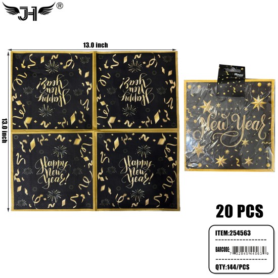 NEW YEAR NAPKIN - PAPER TISSUE (20CT) 12DZ/CS