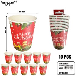 CHRISTMAS - PAPER CUP MIX 2 DESGIN 10CT 12DZ/CS