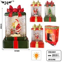 CHRISTMAS LANTERN - SNOW GLOBE SANTA 2 ASST 6DZ/CS