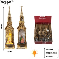 CHRISTMAS LANTERN - SNOW GLOBE RELIGIOUS  6DZ/CS