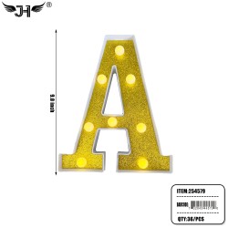 LETTER - A GLITTER LIGHT UP HANGING DECORATE (6PC/BG) 6BG/CS