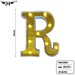 LETTER - R GLITTER LIGHT UP HANGING DECORATE (6PC/BG) 6BG/CS