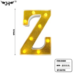 LETTER - Z GLITTER LIGHT UP HANGING DECORATE (6PC/BG) 6BG/CS