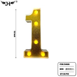 NUMBER -  1 LIGHT UP HANGING DECORATE (6PC/BG) 6BG/CS