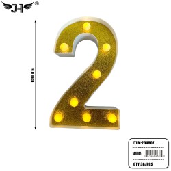 NUMBER -  2 LIGHT UP HANGING DECORATE (6PC/BG) 6BG/CS