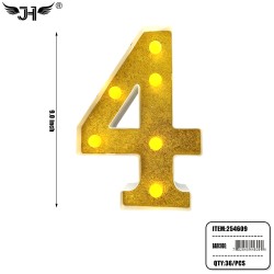 NUMBER -  4 LIGHT UP HANGING DECORATE (6PC/BG) 6BG/CS