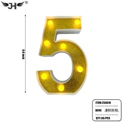 NUMBER -  5 LIGHT UP HANGING DECORATE (6PC/BG) 6BG/CS