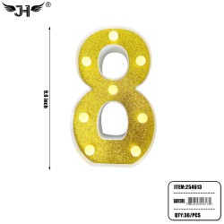 NUMBER -  8 LIGHT UP HANGING DECORATE (6PC/BG) 6BG/CS