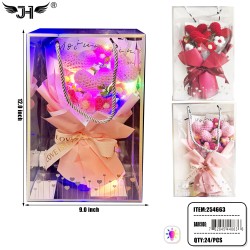 FLOWER GIFT SET - ROSES BOUQUET IN BOX (4PC/PK) 6PK/CS FLOWER GIFT SET - ROSES BOUQUET IN BOX (4PC/PK) 6PK/CS