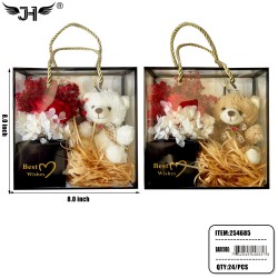 FLOWER GIFT SET - FLOWER & BEAR SET (6PC/BX) 4BX/CS