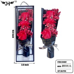 FLOWER GIFT SET - 3 HEAD ROSE FLOWER SET (5PC/BX) 6BX/CS