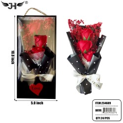 FLOWER GIFT SET - 3 HEAD ROSE (4PC/BX) 6BX/CS