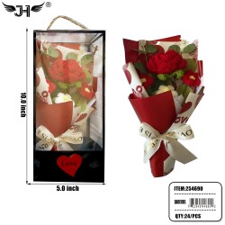 FLOWER GIFT SET - 4 HEAD CROCHET ROSE (4PC/BX) 6BX/CS