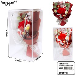 FLOWER GIFT SET - CROCHET ROSE GIFT BOX  (4PC/BX) 6BX/CS