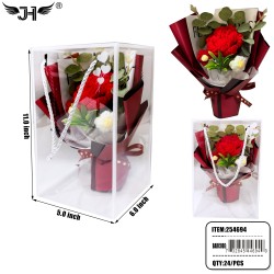 FLOWER GIFT SET - CROCHET ROSE GIFT BOX  (4PC/BX) 6BX/CS