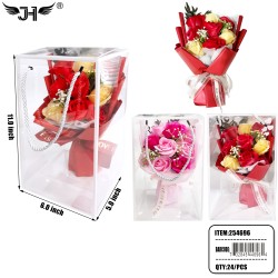 FLOWER GIFT SET - CROCHET 9 ROSE GIFT BOX  (4PC/BX) 6BX/CS