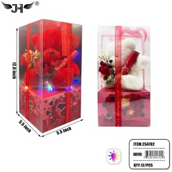 VALENTINE - TEDDY BEAR & FLOWER LIGHT UP (6PC/BX) 2BX/CS