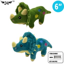 KEYCHAIN - 6" PLUSH DINOSOUR 2 COLOR 12DZ/CS