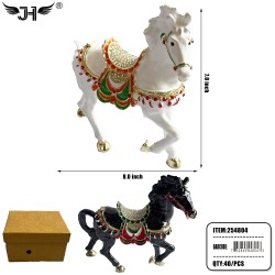 METAL JEWLERY BOX - HORSE 2 COLOR MIX 40PC/CS