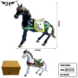 METAL JEWLERY BOX - HORSE 2 COLOR MIX 10PC/4BX/40PC/CS