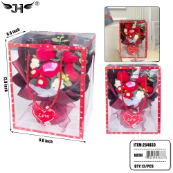FLOWER GIFT SET - RED FLOWER BOX SET 12PC/CS