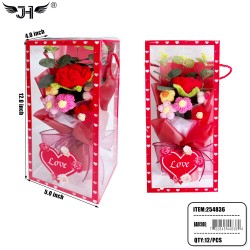 FLOWER GIFT SET - RED FLOWER BOX SET 12PC/CS