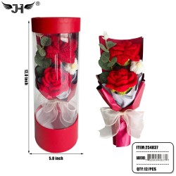 FLOWER GIFT SET - RED FLOWER BOX SET 12PC/CS