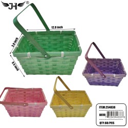 BASKET - BAMBO RECTANGULAR 4 COLOR MIX 60PC/CS