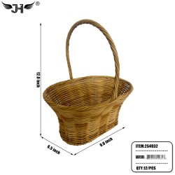 BASKET -  ROUND BROWN COLOR 12PC/CS