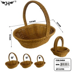 BASKET - 3PC SET ROUND SHAPE 12SET/CS