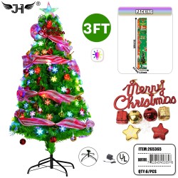 LED CHRISTMAS TREE - 3FT GREEN LEAVES 85 TIPS 6PC/CS