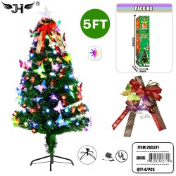 LED CHRISTMAS TREE - 5FT DARK GREEN LEAVES 160 TIPS 4PC/CS