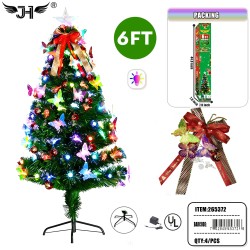 LED CHRISTMAS TREE - 6FT DARK GREEN LEAVES 200 TIPS 4PC/CS