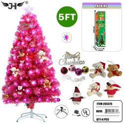 LED CHRISTMAS TREE - 5FT PINK LEAVES 150 TIPS 4PC/CS