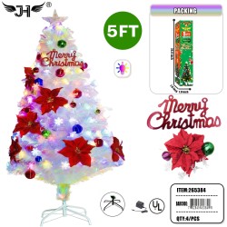 LED CHRISTMAS TREE - 5FT SNOW WHITE LEAVES 160 TIPS 4PC/CS