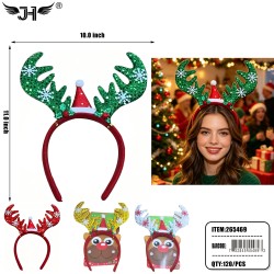 CHRISTMAS HEADBAND - REINDEER 4 COLOR MIX 10DZ/CS