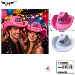 NEW YEAR HAT - LIGHT UP COWBOW HAT 2 COLOR MIX 2DZ/2BX/4DZ/CS