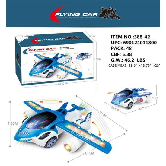 B/O BUMP & GO AIRCRAFT CAR W/LIGHT &SOUND 48PC/CS